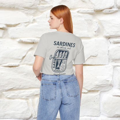 "Sardines In Olive Oil" Cute T-shirt | Front & Back Design|Nunu&Miao Studio