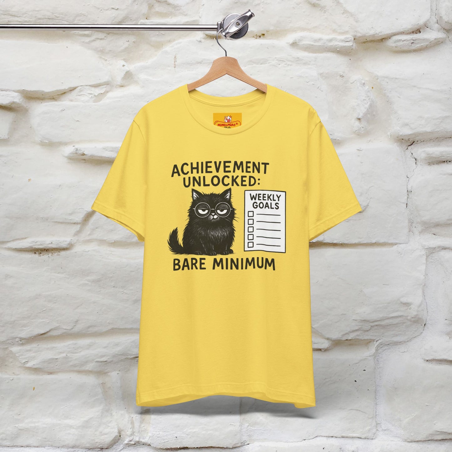"Achievement Unlocked Bare Minimum." |Cat T-Shirt | Nunu&Miao Studio