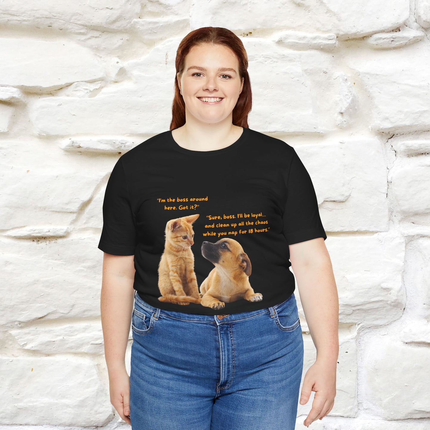 ''I am The Boss Here'' Funny Cat T-shirt for Men and Women  100% Cotton*