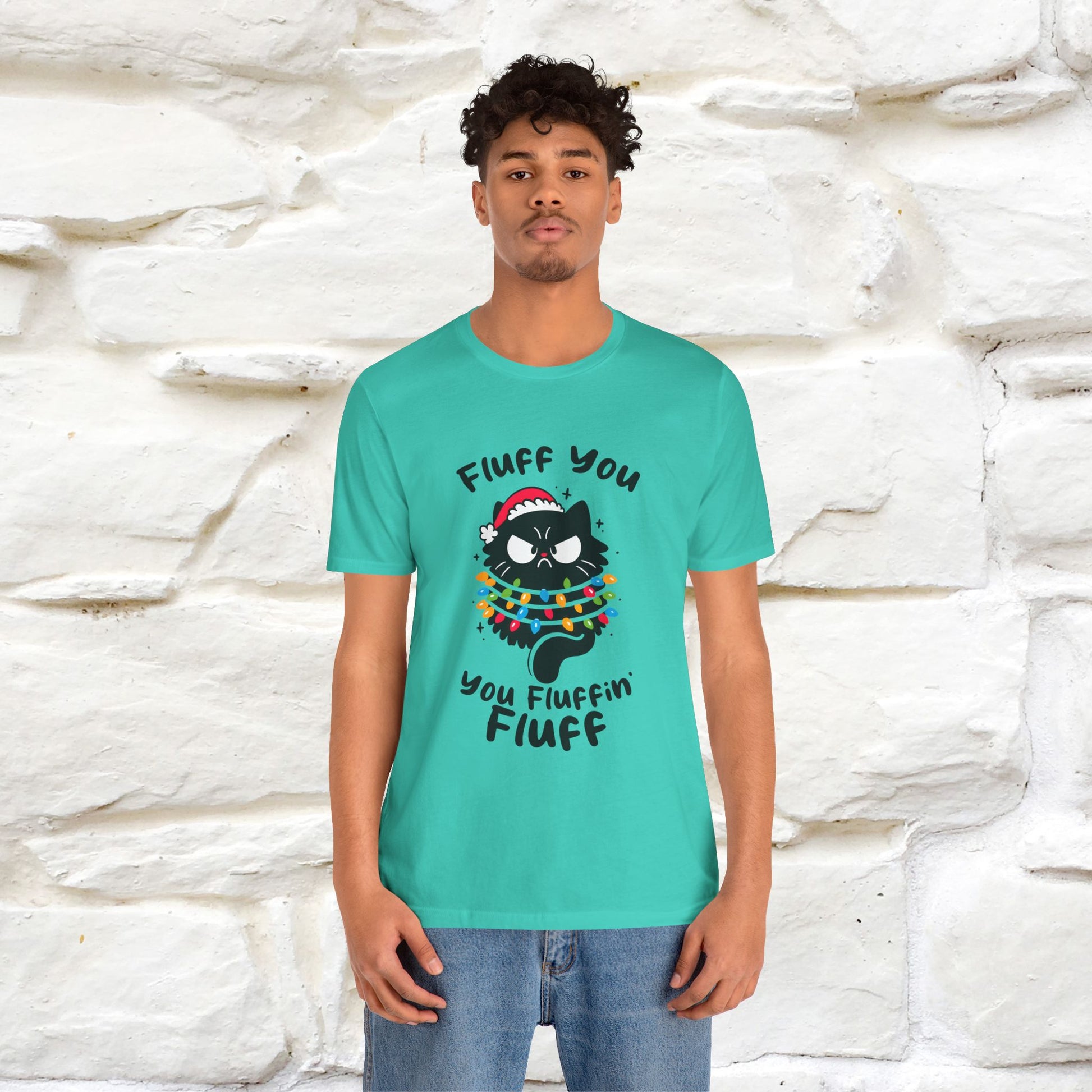 ''Fluff You, You Fluffin Fluff'' | Cattitude Cat Christmas Tee | Nunu&Miao Studio - Nunu&Miao Studio