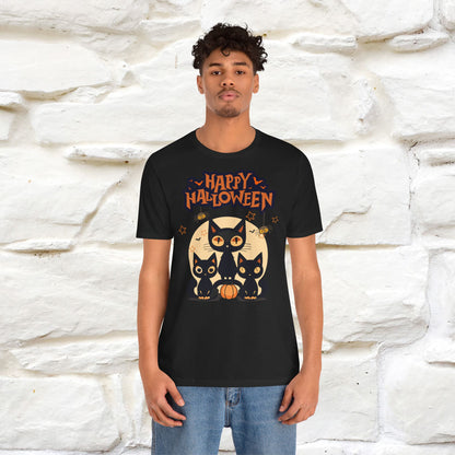 ''Black Cats Happy Halloween'' Unisex T-shirt 100% Cotton*