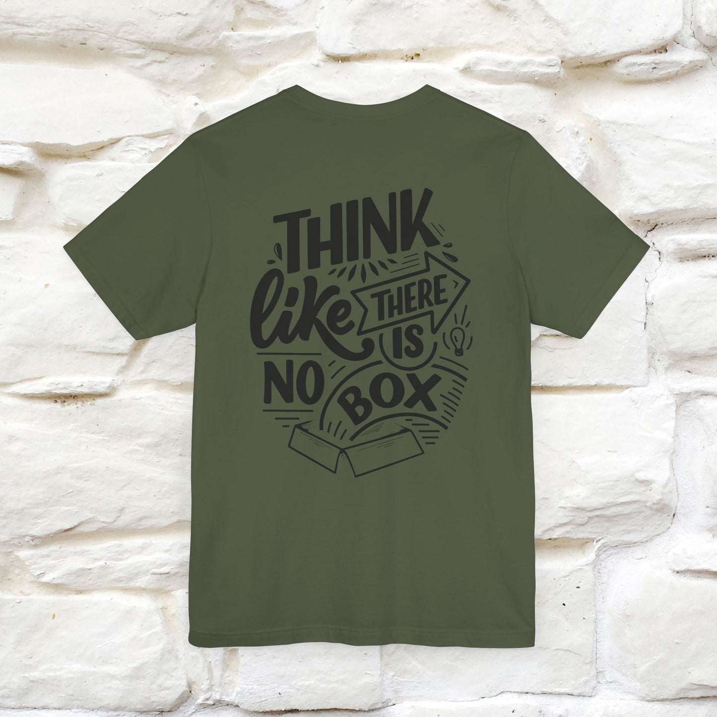 "Think Like There Is No Box" Cat T-Shirt for Men & Women | Front & Back Design | 100% Cotton*