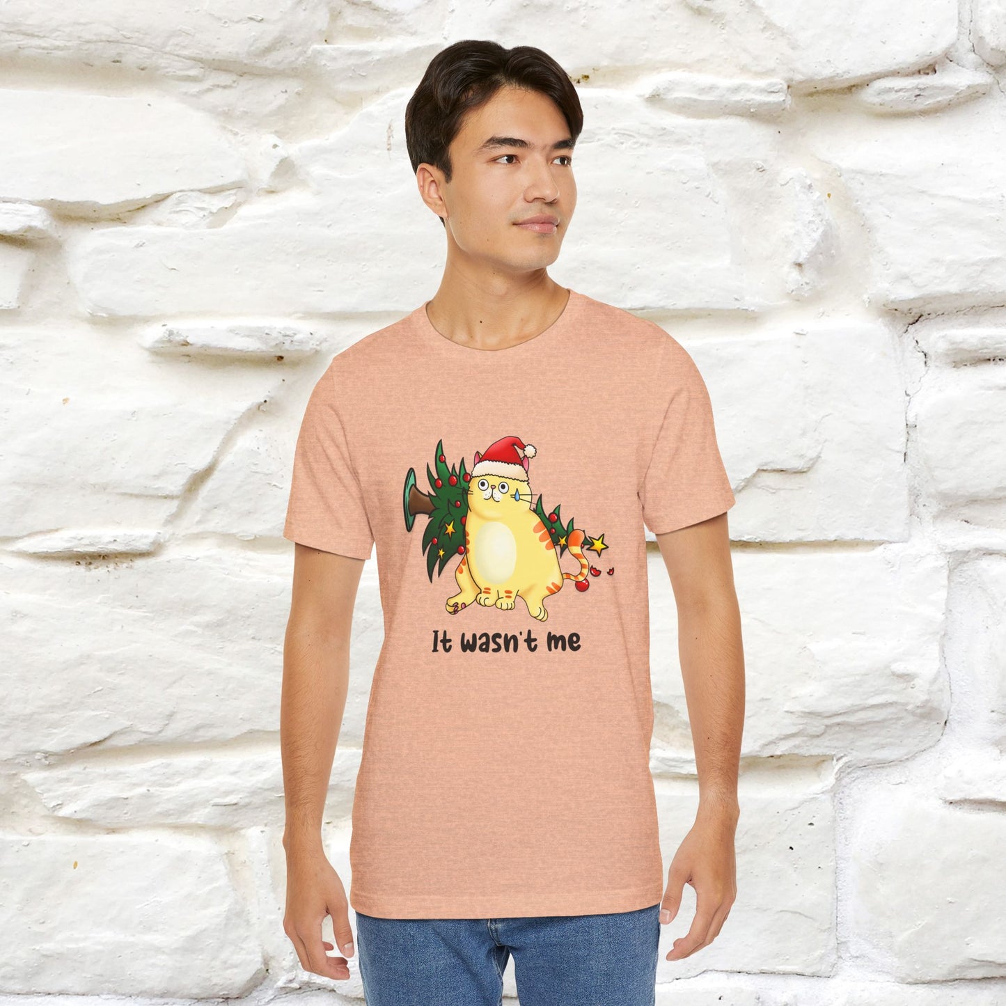 It Wasn’t Me | Funny Cat Christmas Shirt for Men & Women | 100% Cotton*