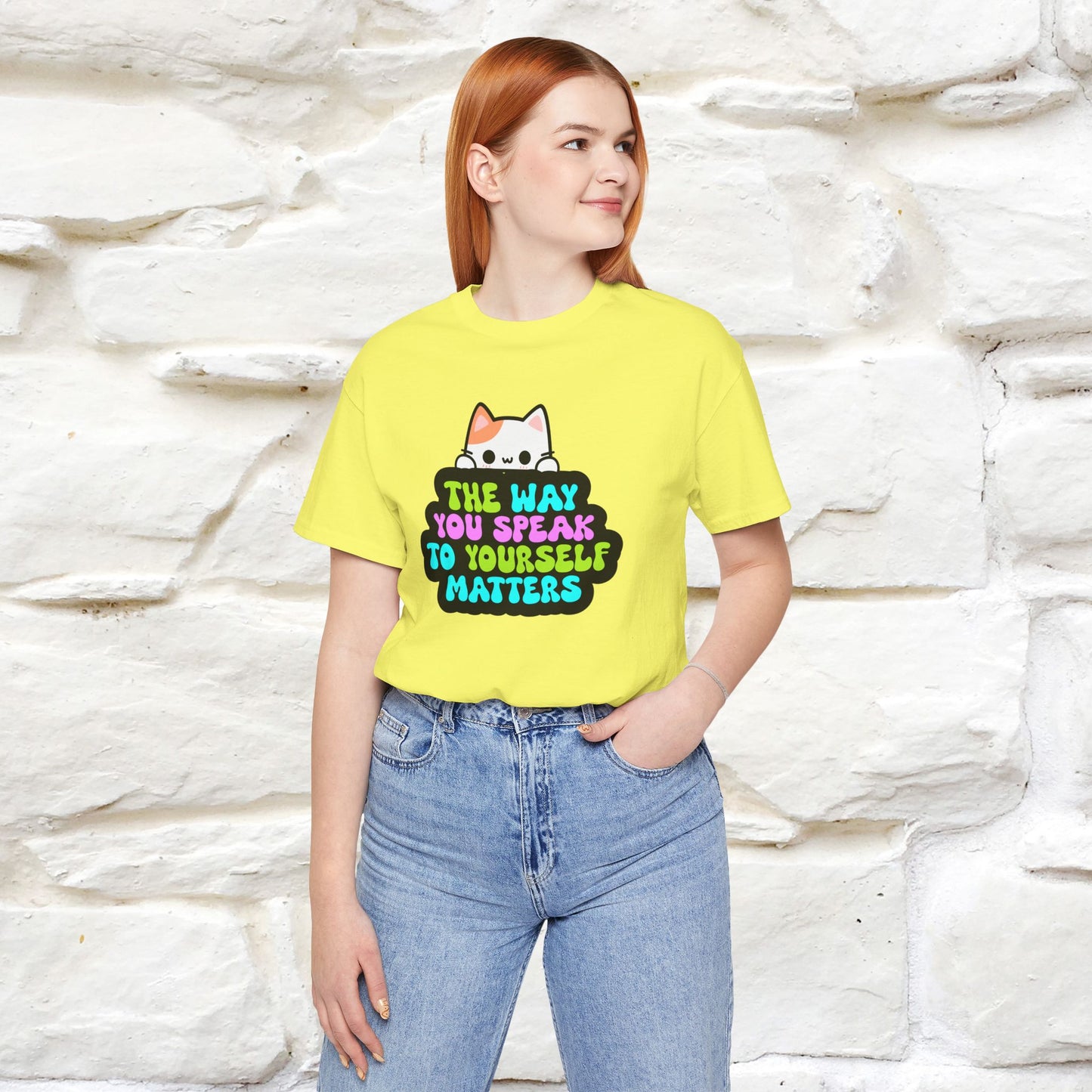"Il modo in cui parli con te stesso è importante" T-shirt per uomo e donna | 100% cotone*