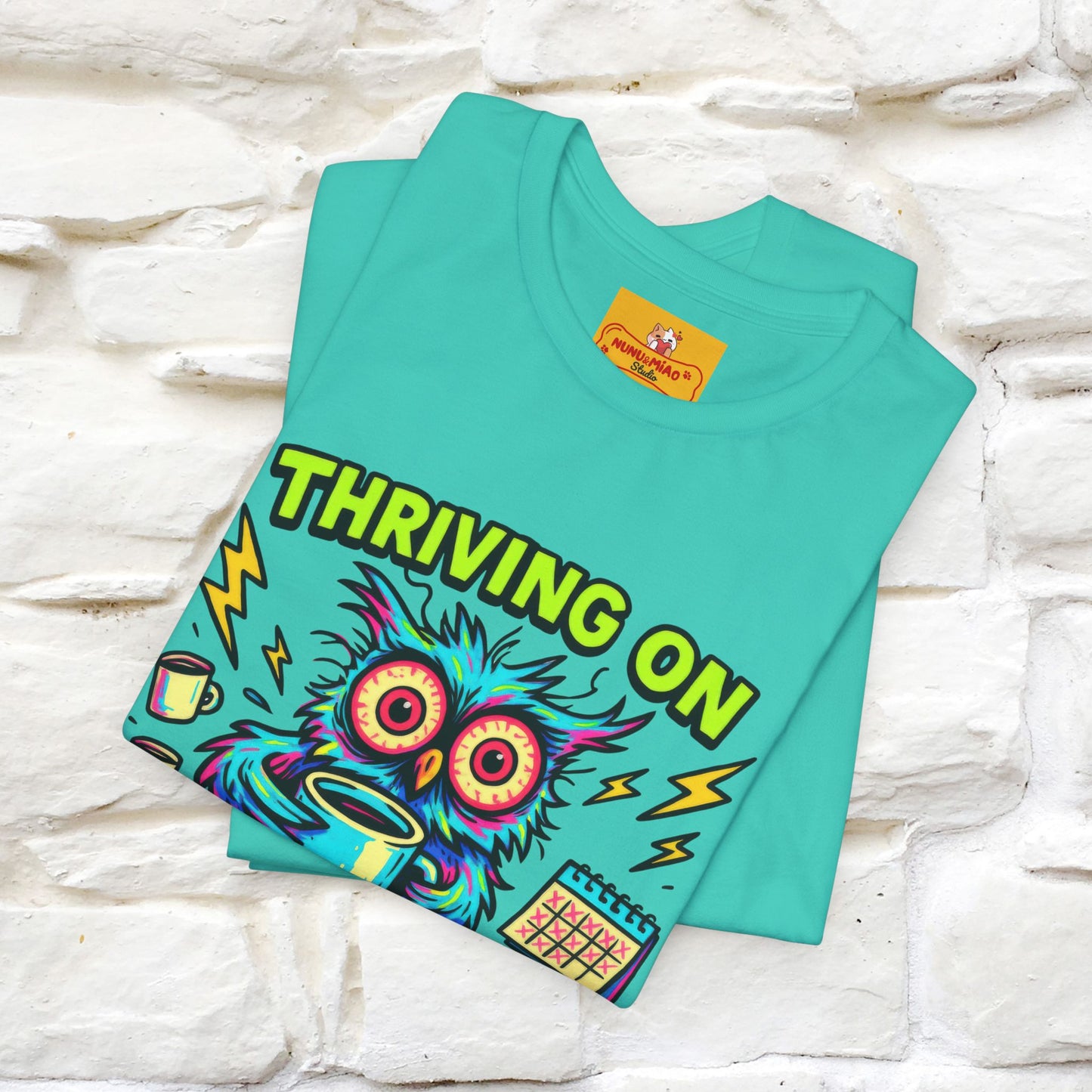 ''Thriving On Caffeine And Poor Choices''|  Sarcastic Cat T-Shirt | Nunu&Miao Studio