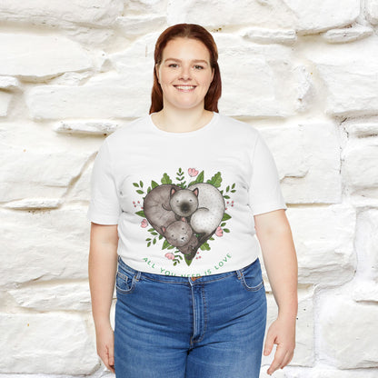 "All You Need Is Love" Cat T-Shirt | 100% Cotton* | Adorable Cat Apparel for Men & Women