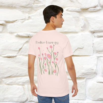 "Positive Energy'' Cat T-Shirt Front and Back Design | Nunu&Miao Studio