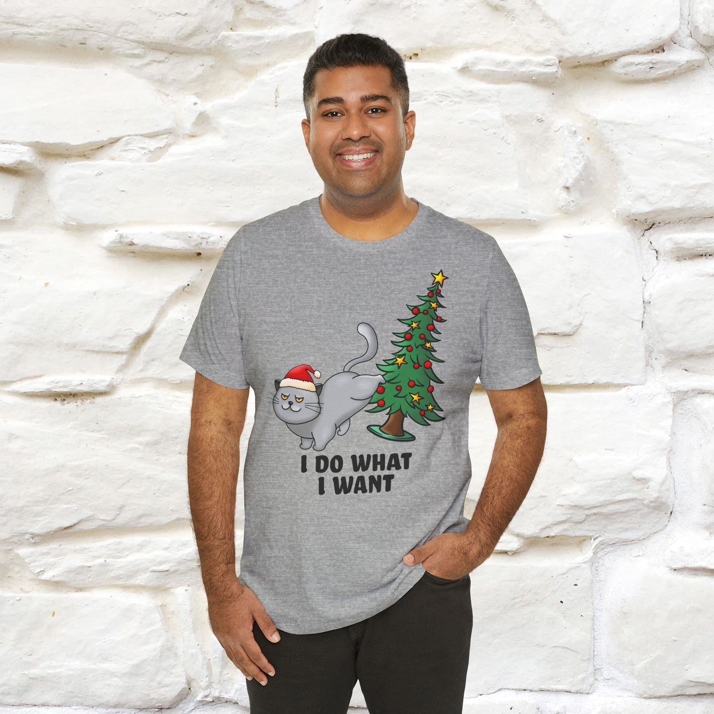 I Do What I Want | Cattitude Cat Christmas Shirt for Men & Women | 100% Cotton*