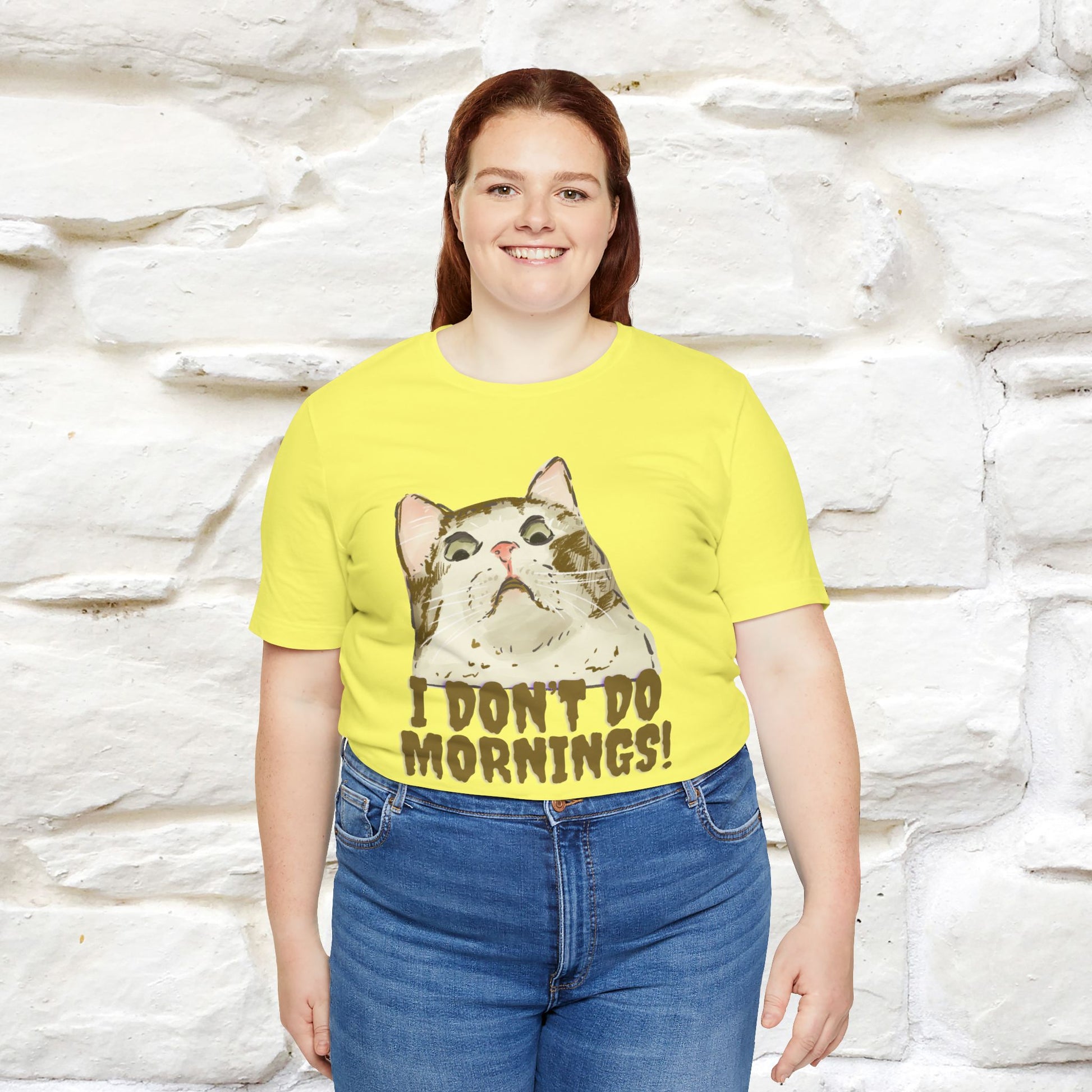 ''I Don't Do Mornings''  Cat T-shirt | Cat T-Shirt | Nunu&Miao Studio - Nunu&Miao Studio