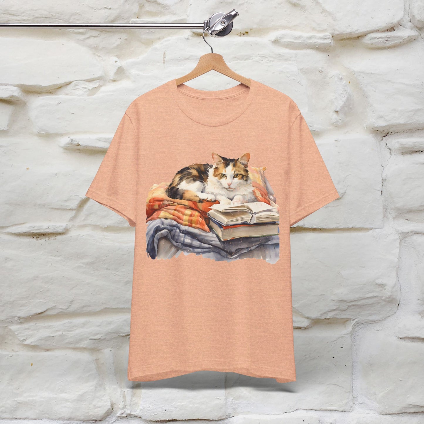 "Literary Catnap" T-shirt for Women 100% Cotton* - Nunu&Miao Studio