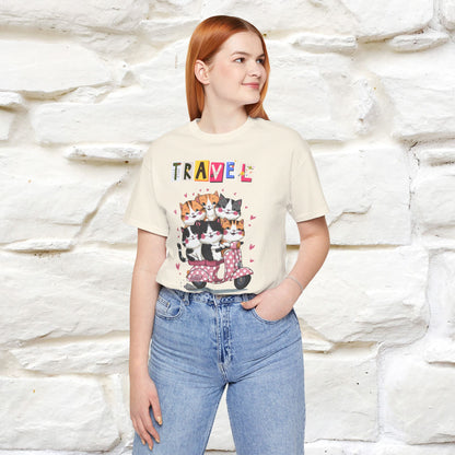 ''Travel'' Cat T-shirt for Women 100% Cotton* - Nunu&Miao Studio