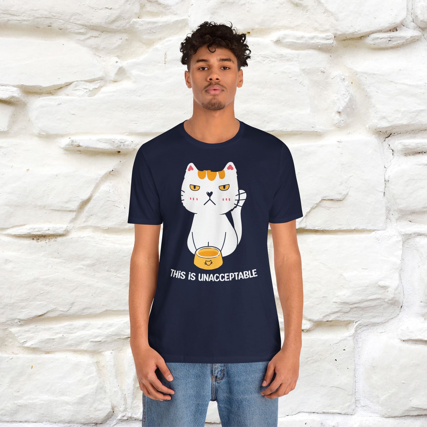 "This Is Unacceptable" Funny Cat T-shirt for Men & Women | 100% Cotton 🐾 | Humorous Cat Lover Tee