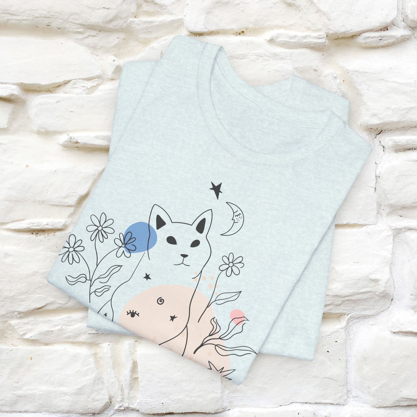 "Night Garden Cat T-Shirt for Men & Women | 100% Cotton* | Enchanting Cat Lover Tee 🐾"