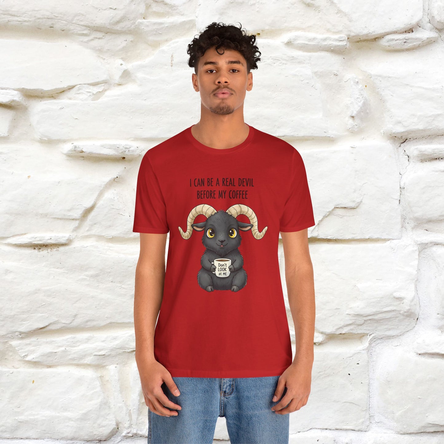 "I Can Be a Real Devil Before My Coffe" Funny T-shirt |Nunu&Miao Studio