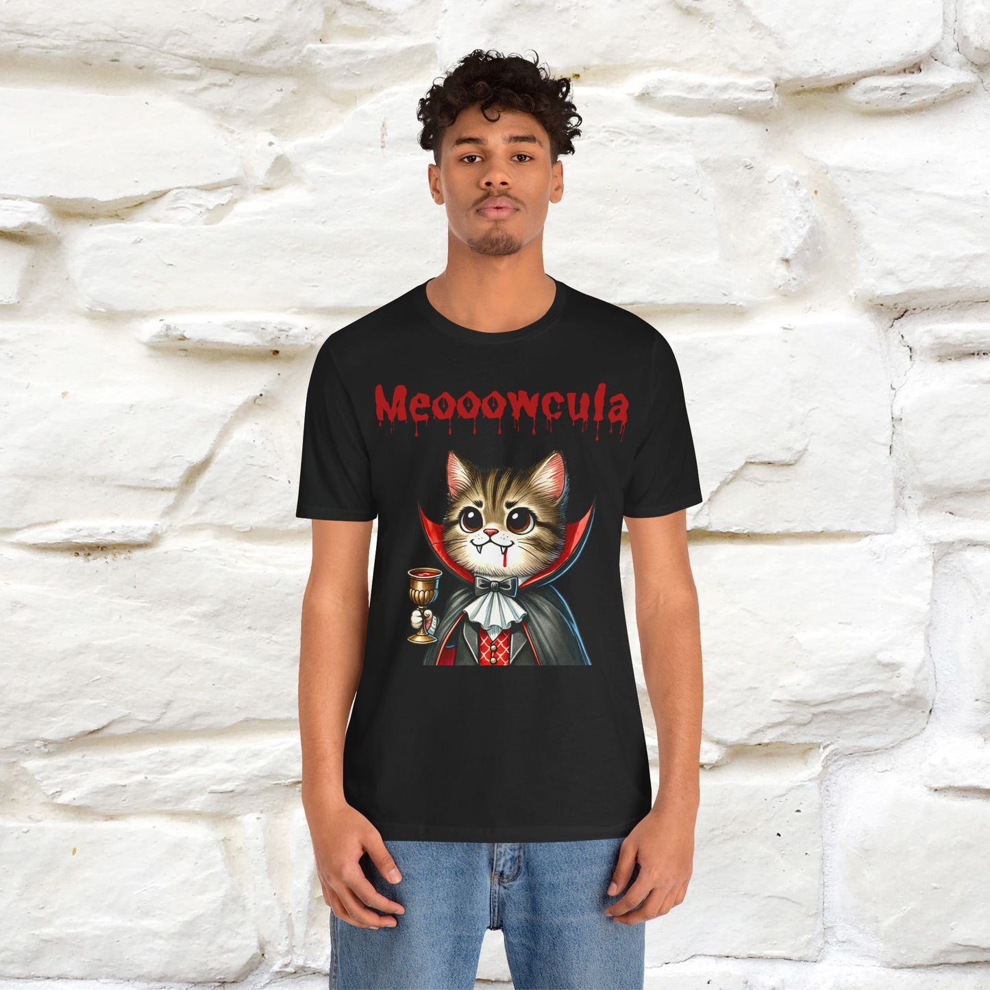 Meooowcula T-Shirt for Men & Women | 100% Cotton Spooky Cat Lover Tee