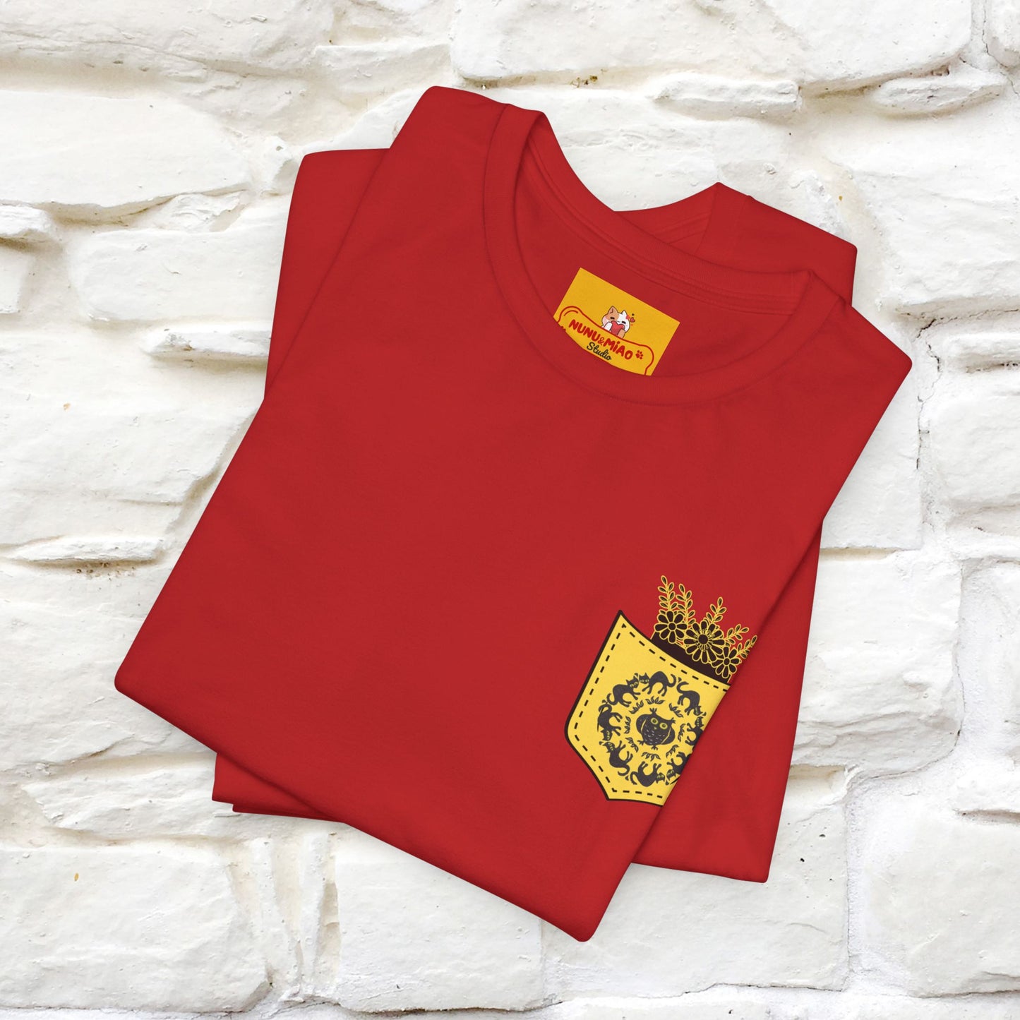 ''Black Cat Circle'' Cat T-Shirt Front and Back Design | Nunu&Miao Studio
