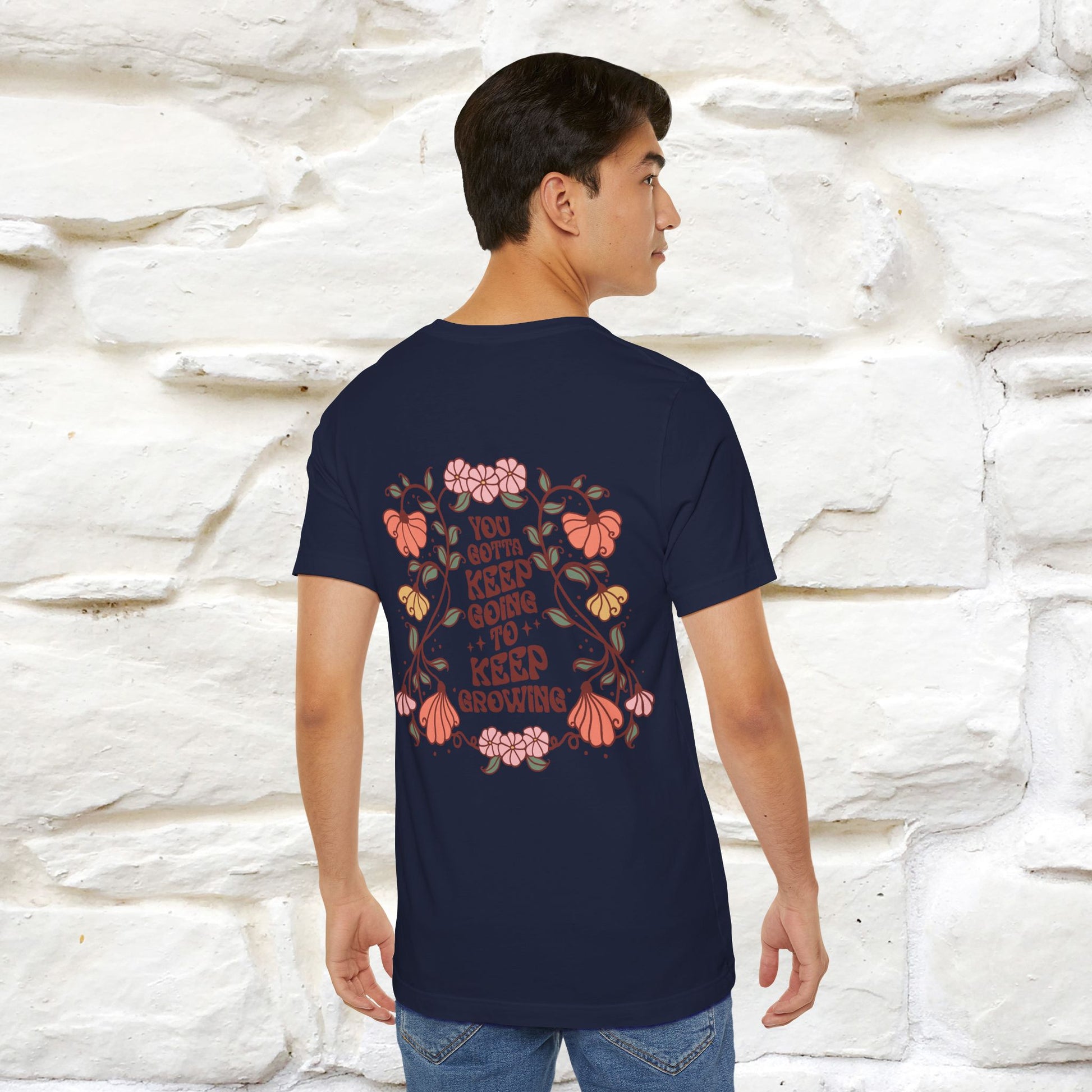 ''You Gotta Keep Going To Keep Growing" Cat T-Shirt| Front & Back Design | Nunu&Miao Studio - Nunu&Miao Studio