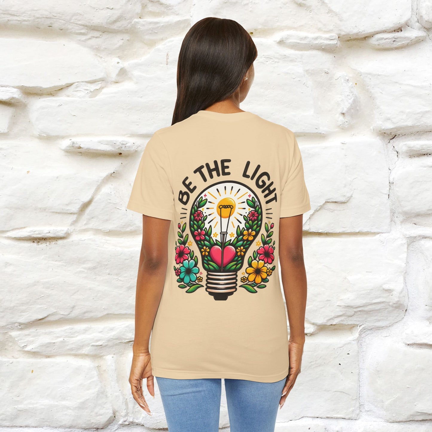 "Be The Light" Cat T-shirt for Men & Women | 100% Cotton* | Cat Lover Tee | Front & Back Design