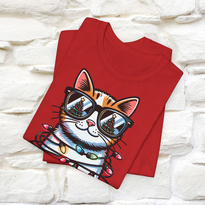 Meowy Christmas T-Shirt | Festive Cat Christmas Shirt for Men & Women | 100% Cotton