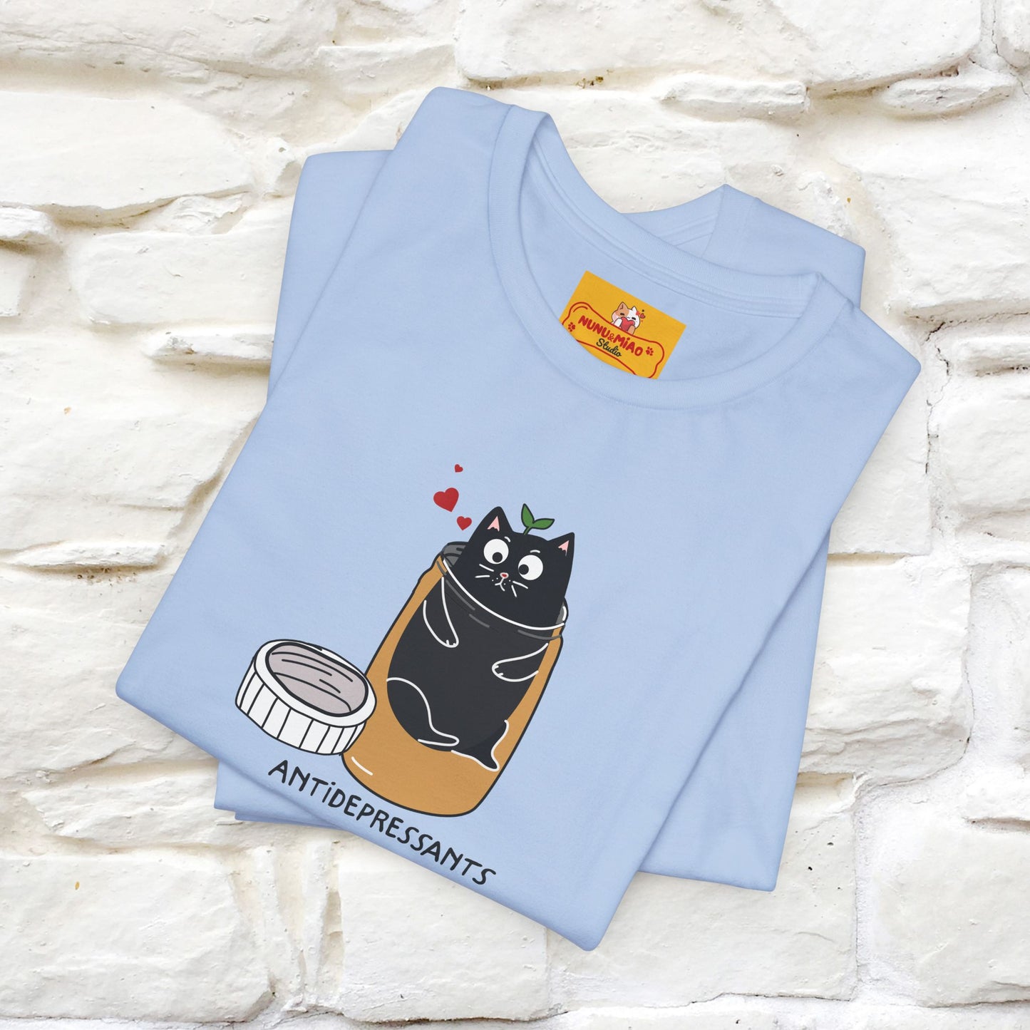 "Antidepressants" Cat T-Shirt | Front & Back Design | Nunu&Miao Studio