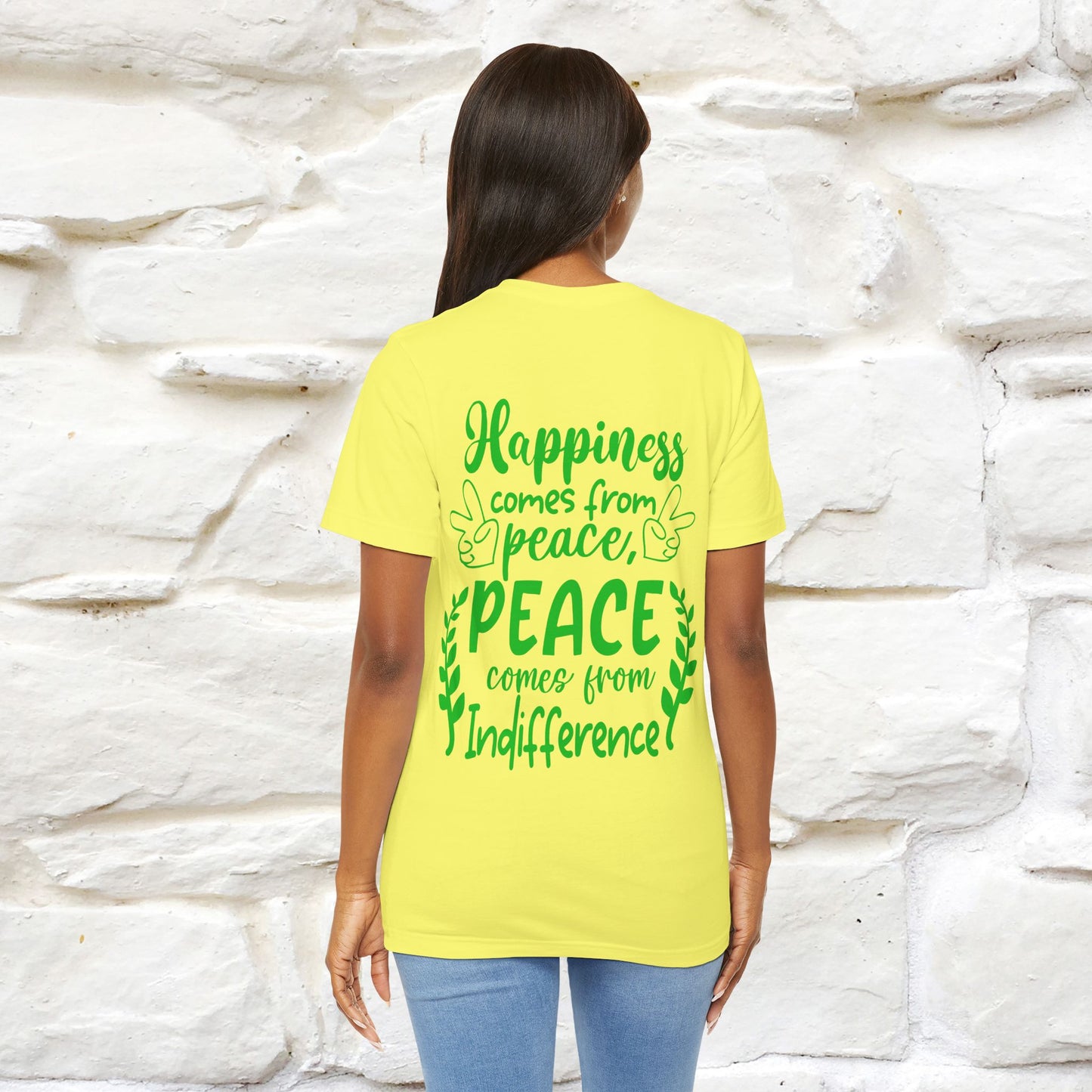 "Happiness Comes From Peace, Peace Comes From Indifference" Cat T-Shirt| Front & Back Design | Nunu&Miao Studio