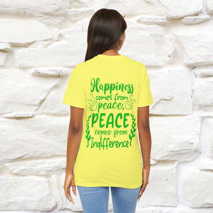 "Happiness Comes From Peace, Peace Comes From Indifference" Cat T-Shirt| Front & Back Design | Nunu&Miao Studio
