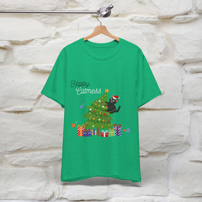 “Happy Catmess Cat T-Shirt | Funny Holiday Cat Shirt for Men & Women | 100% Cotton”