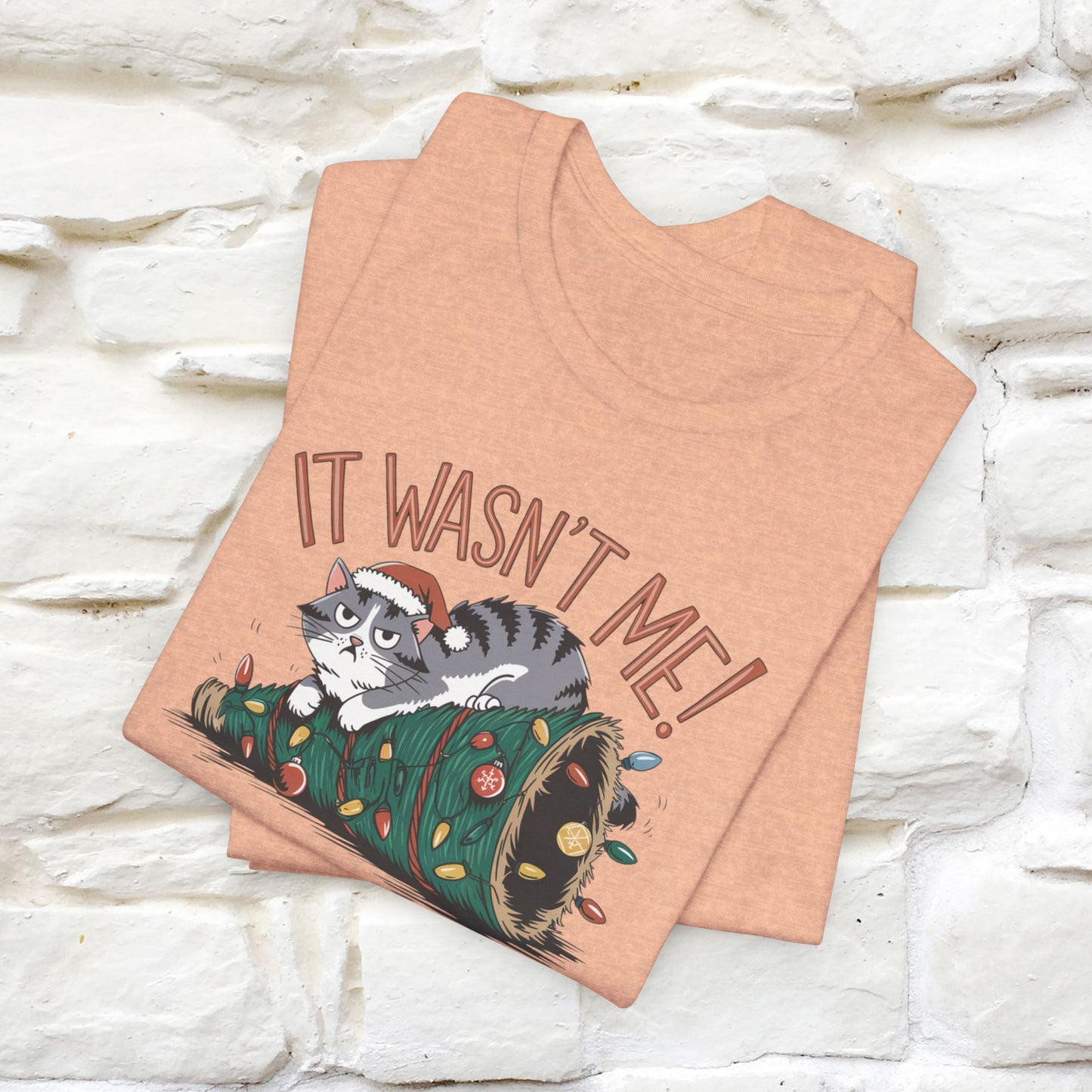 It Wasn't Me Christmas T-Shirt | Festive Cat Christmas Shirt for Men & Women | 100% Cotton*