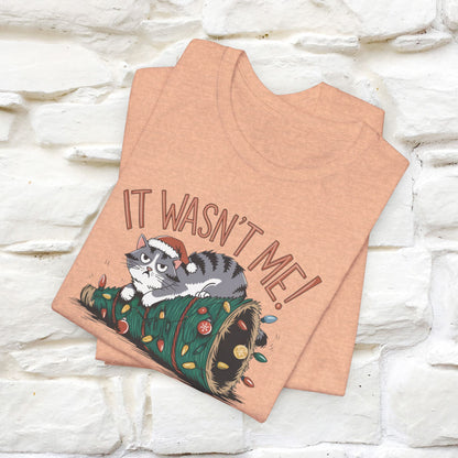 It Wasn't Me Christmas T-Shirt | Festive Cat Christmas Shirt for Men & Women | 100% Cotton*