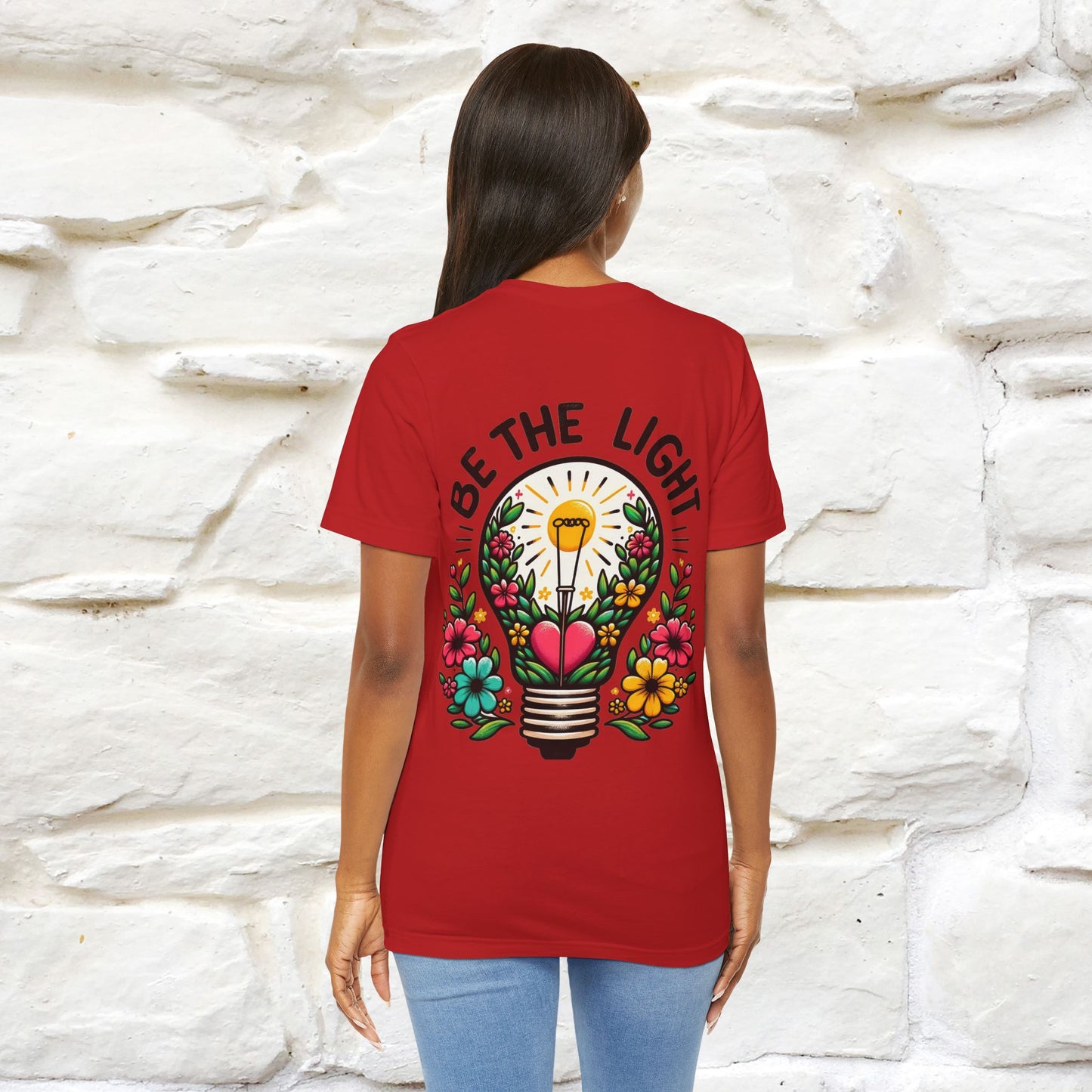 "Be The Light" Cat T-shirt for Men & Women | 100% Cotton* | Cat Lover Tee | Front & Back Design