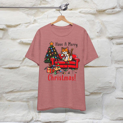 “Have A Merry Christmas! T-Shirt | Festive Cat Shirt for Men & Women | 100% Cotton”