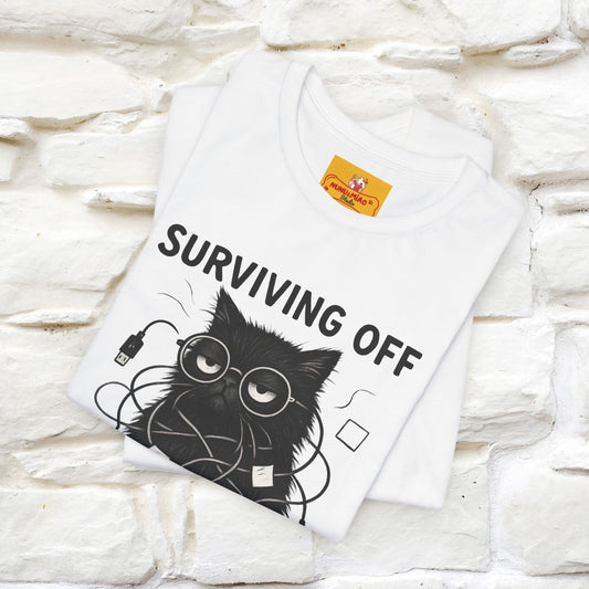 "Surviving Off...Vibes And Broken .. " |Cat T-Shirt | Nunu&Miao Studio
