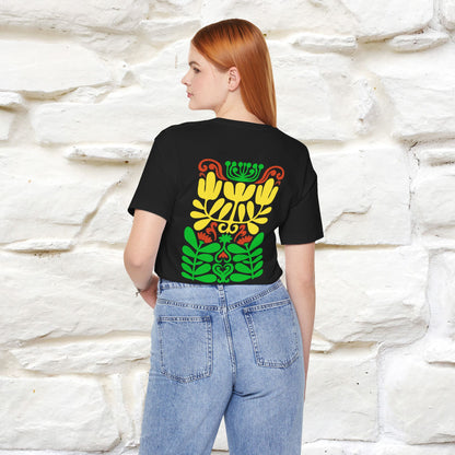 ''Floral Abstract'' Cat T-Shirt Front and Back Design | Nunu&Miao Studio