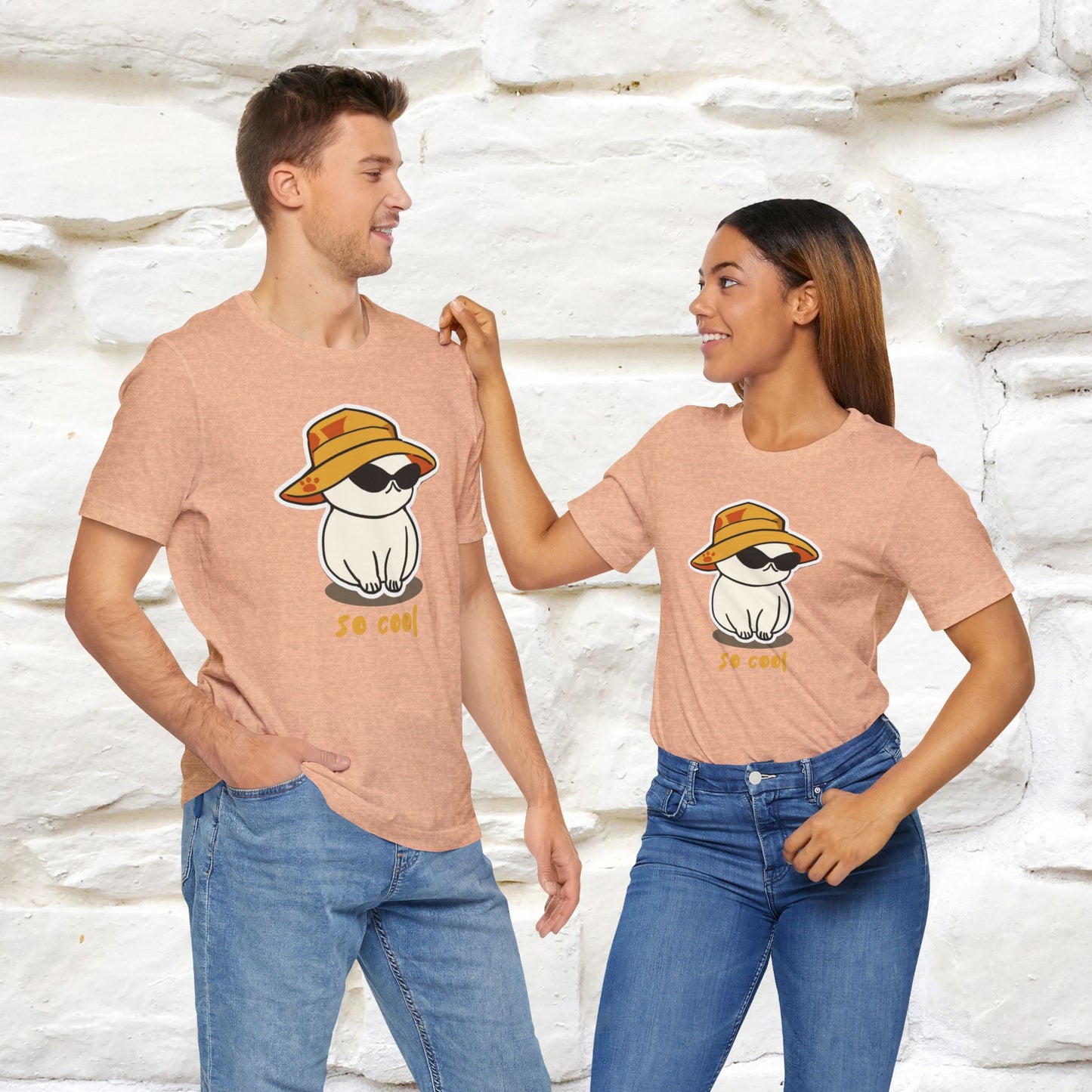 "So Cool" Cat T-Shirt for Men and Women | 100% Cotton* | Trendy Cat Apparel for Cat Lovers