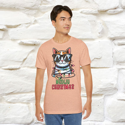 Meowy Christmas T-Shirt | Festive Cat Christmas Shirt for Men & Women | 100% Cotton