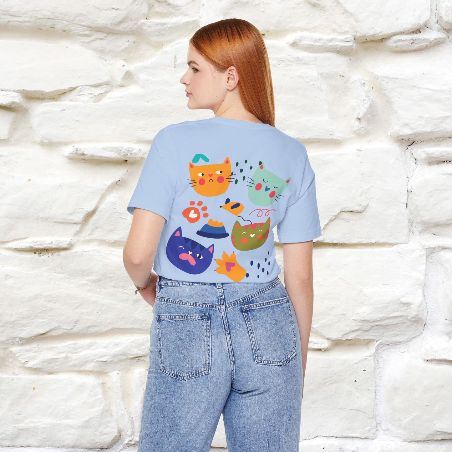 ''The Power Of Meow'' Cat T-Shirt Front and Back Design | Nunu&Miao Studio