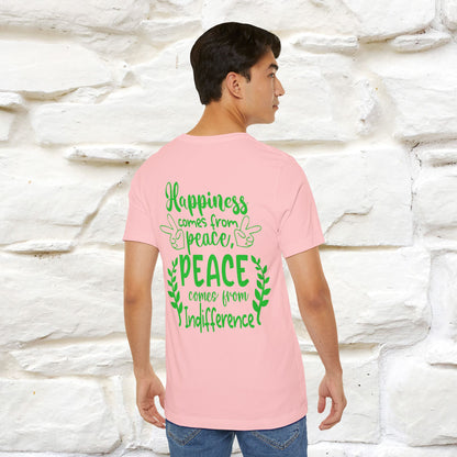 "Happiness Comes From Peace, Peace Comes From Indifference" Cat T-Shirt| Front & Back Design | Nunu&Miao Studio