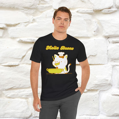 “Molto Buono Cat T-Shirt | Italian-Inspired Cat Shirt for Men & Women | 100% Cotton”