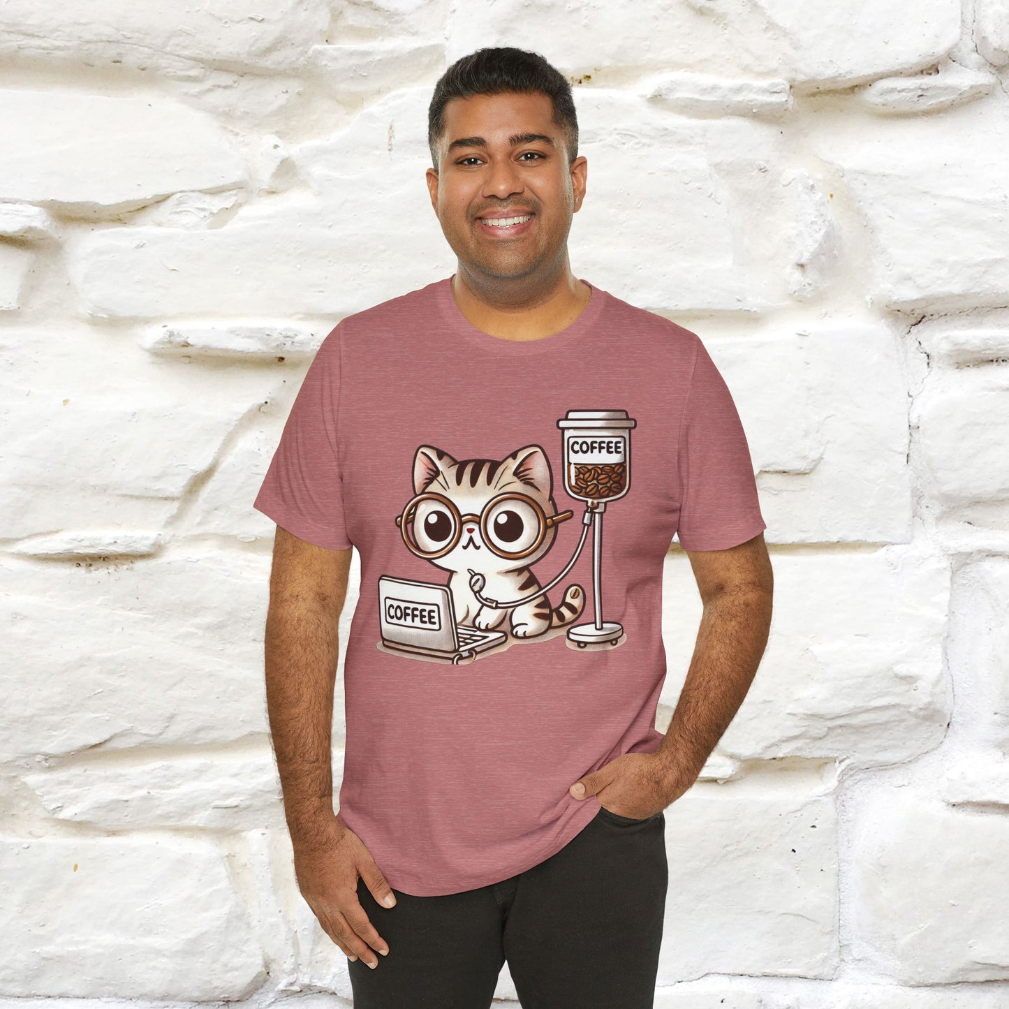 "Coffee Runs Through My Veins" Cat T-shirt for Men & Women | 100% Cotton* | Cat Lover Tee