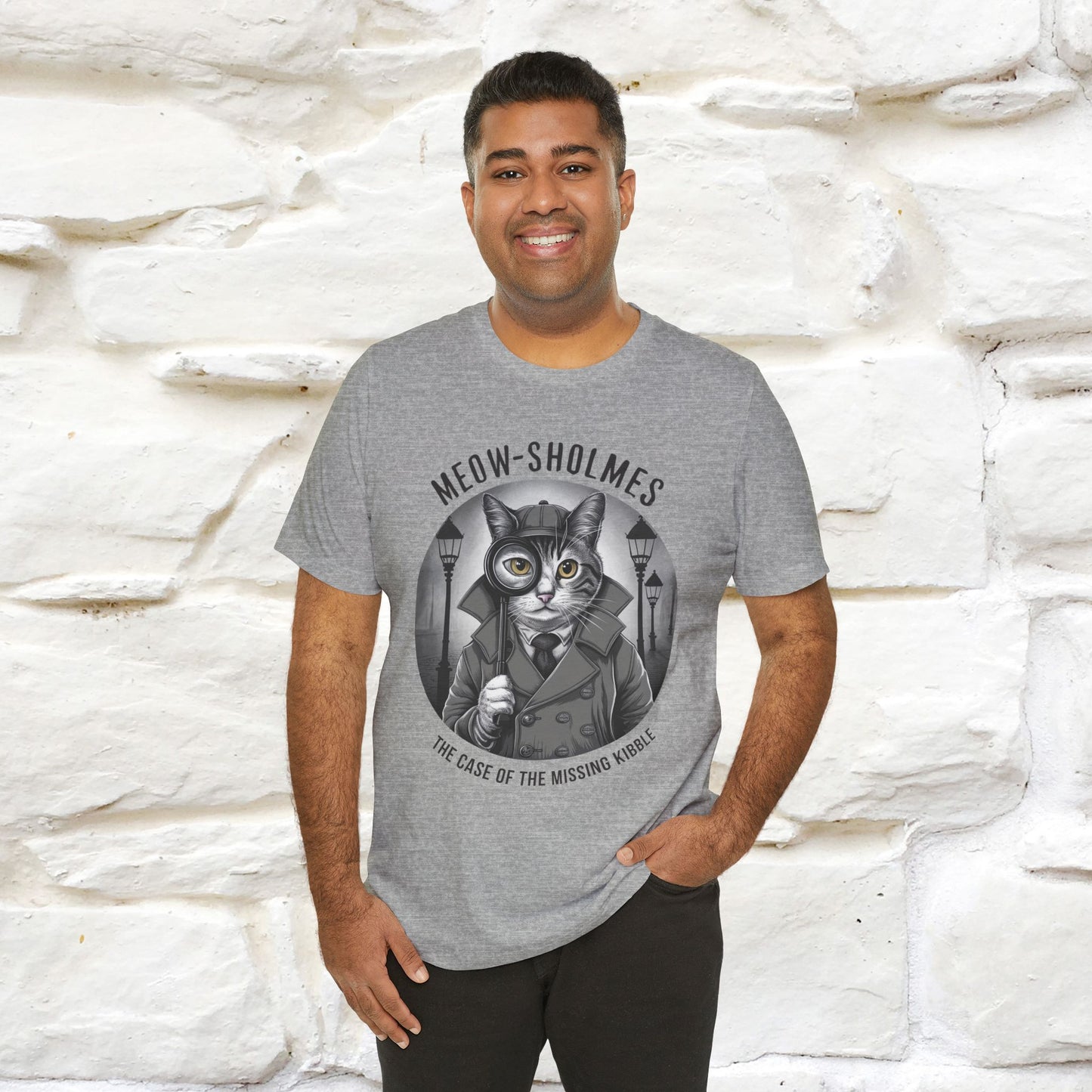 Meow-Sholmes: The Case of the Missing Kibble T-Shirt | Detective Cat Tee for Men & Women | 100% Cotton*