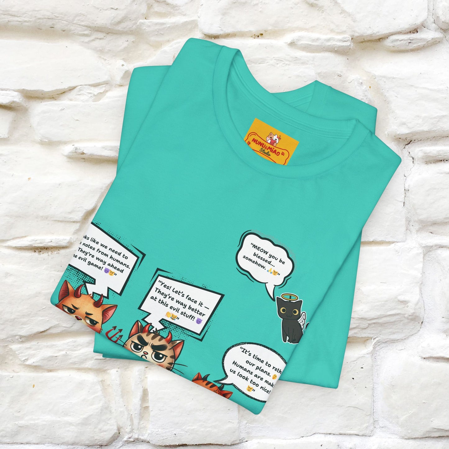 "Humans Are Way Ahead In The Evil Game! 😈😼" Cat  T-shirt |Nunu&Miao Studio