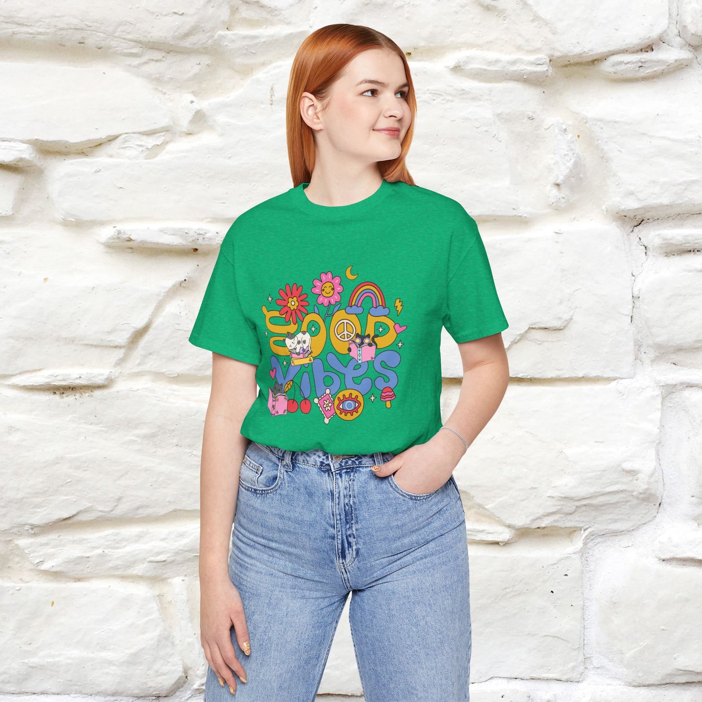 ''Good Vibes'  Cat T-shirt for Women 100% Cotton*