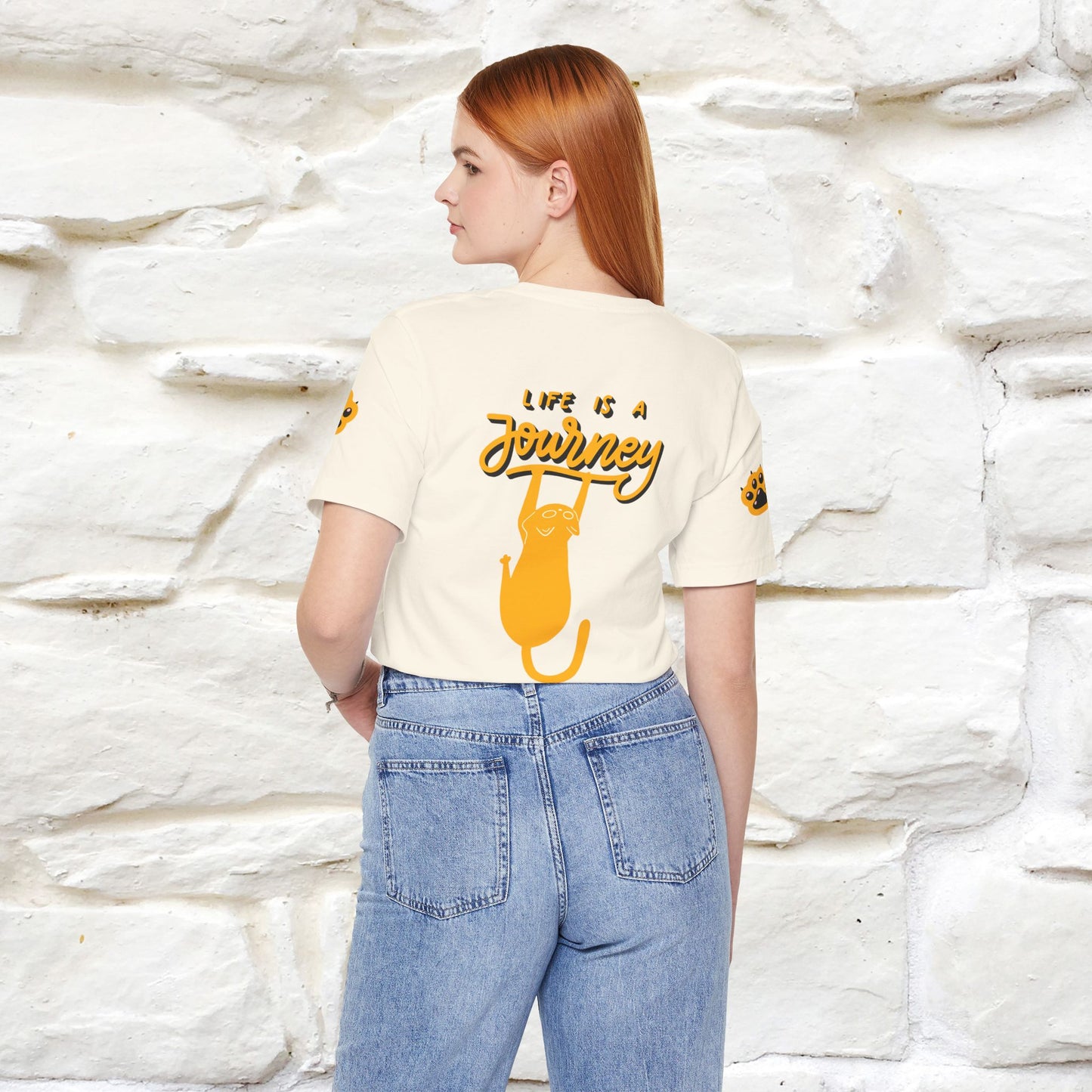 "Life Is A Journey'' Cat T-Shirt | Front & Back Design | Nunu&Miao Studio