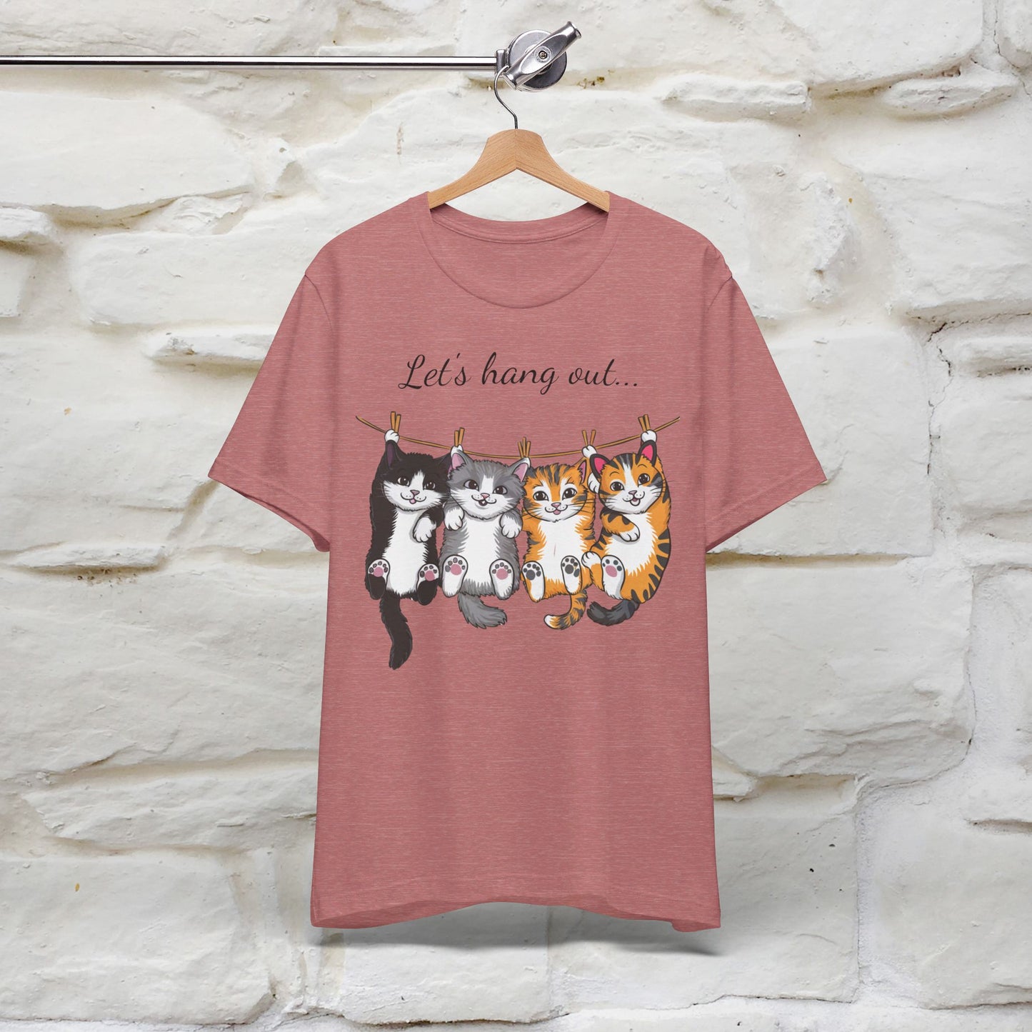 ''Let's Hang Out'' Cat T-shirt for Women 100% Cotton* - Nunu&Miao Studio