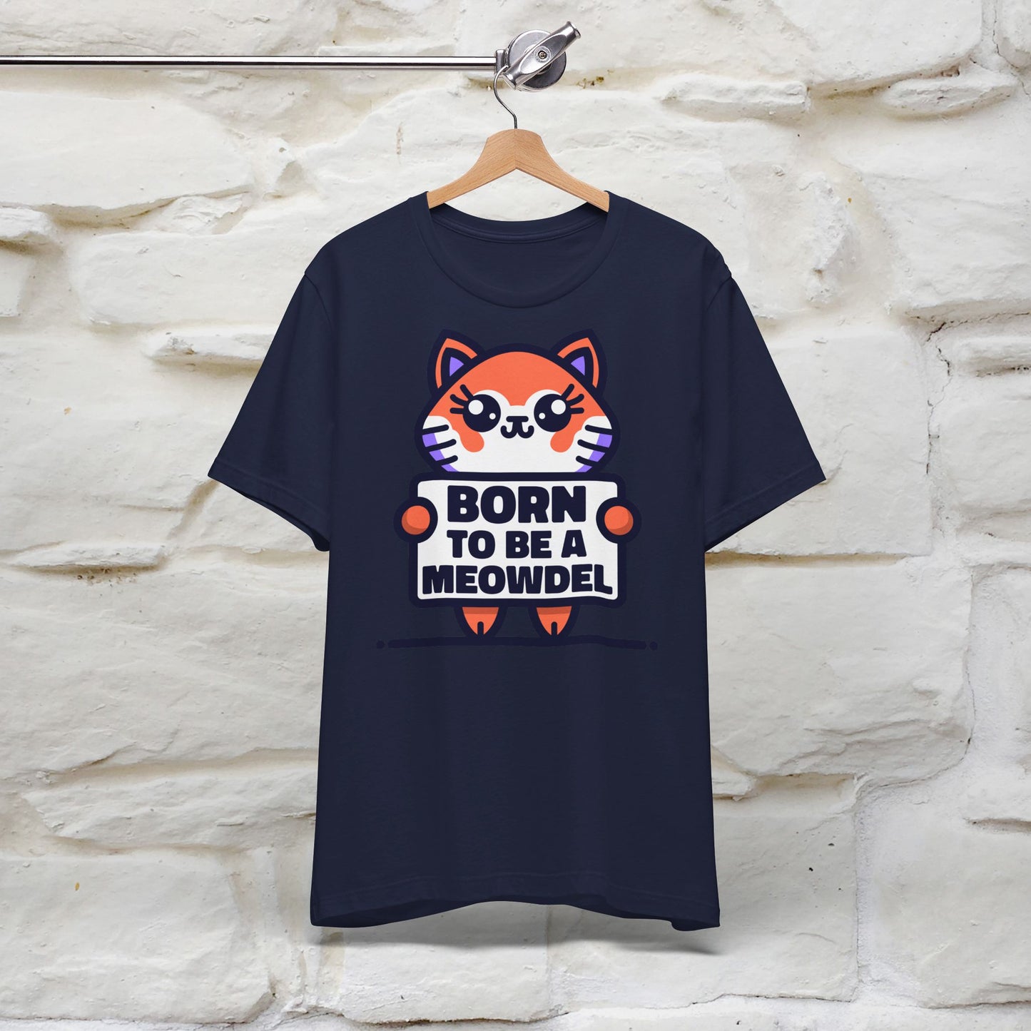 ''Born To Be A Meowdel''  Cat T-shirt for Women 100% Cotton* - Nunu&Miao Studio