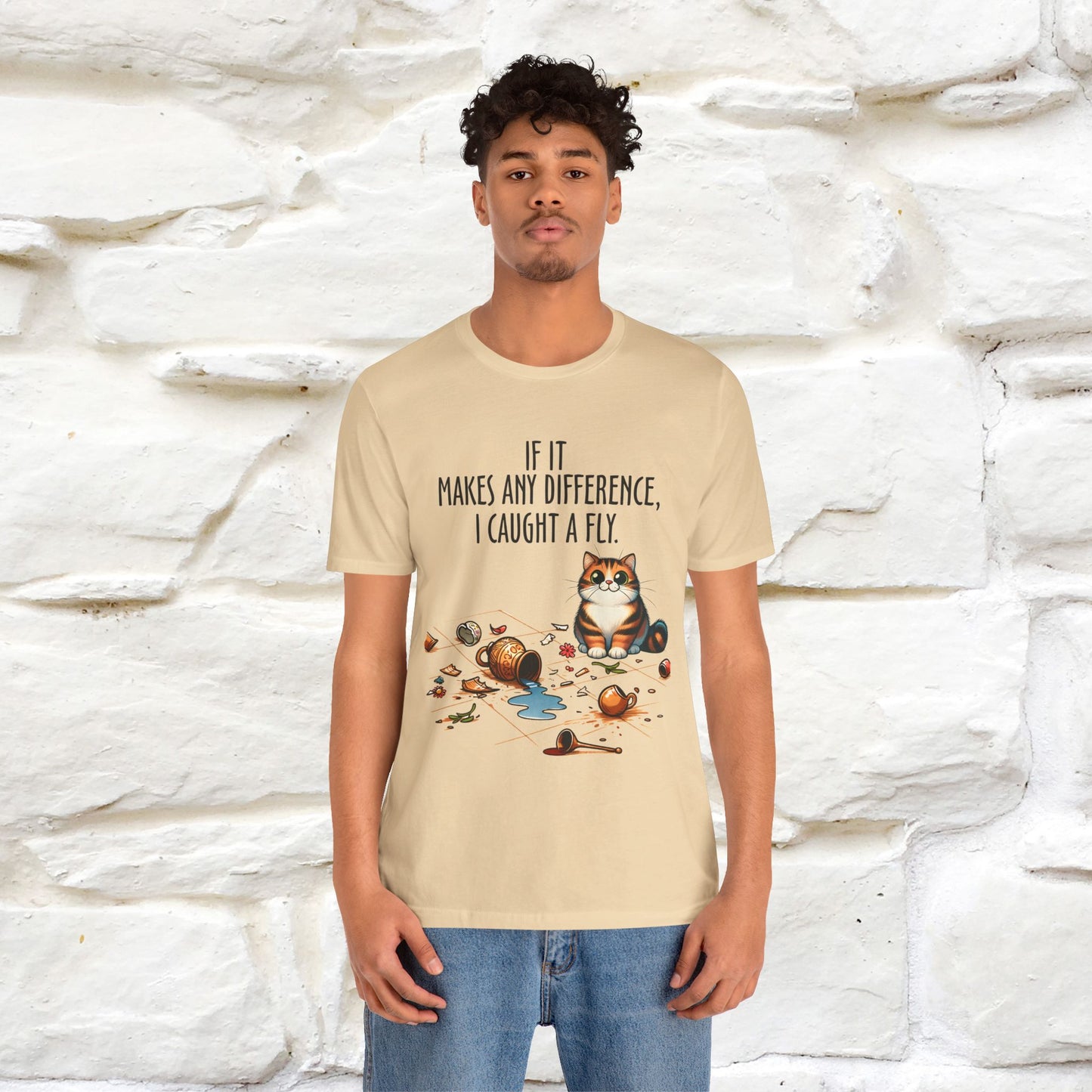 "If It Makes Any Difference, I Caught A Fly" Funny Cat T-Shirt for Men & Women | 100% Cotton* 🐾