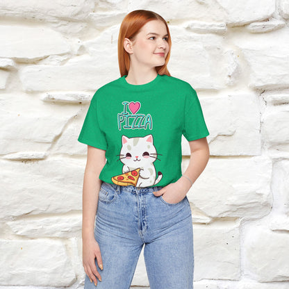 "I Love Pizza" Cat T-shirt for Men & Women | 100% Cotton*