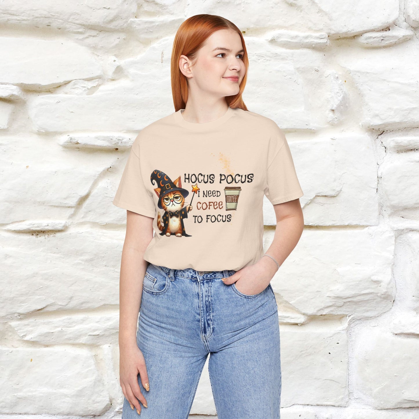 ''Hocus Pocus I Need Coffe To Focus'' Funny Cat Shirt | Nunu&Miao Studio