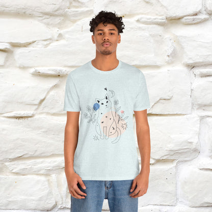 "Night Garden Cat T-Shirt for Men & Women | 100% Cotton* | Enchanting Cat Lover Tee 🐾"