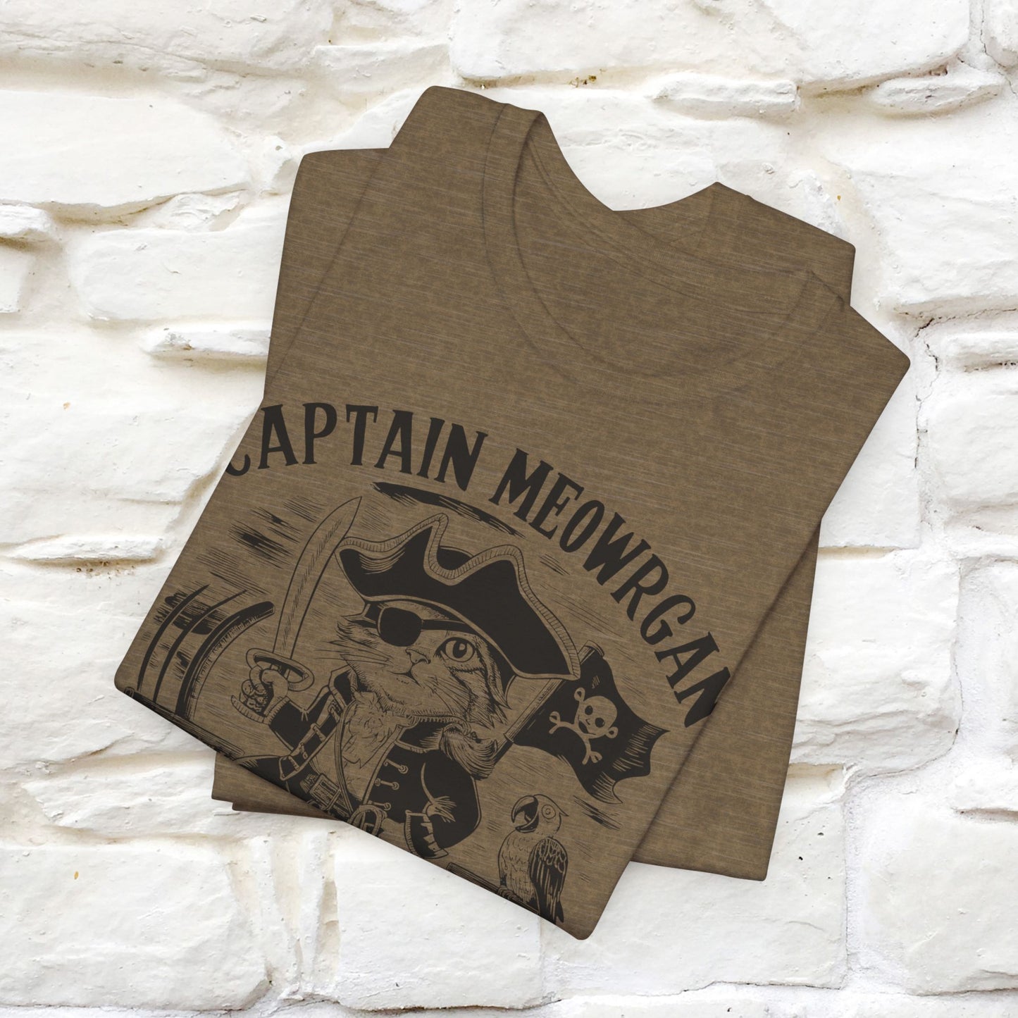 Captain Meowrgan Treasure Hunter T-Shirt | Adventure Cat Tee for Men & Women | 100% Cotton*